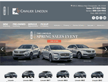 Tablet Screenshot of cavalierlincoln.com